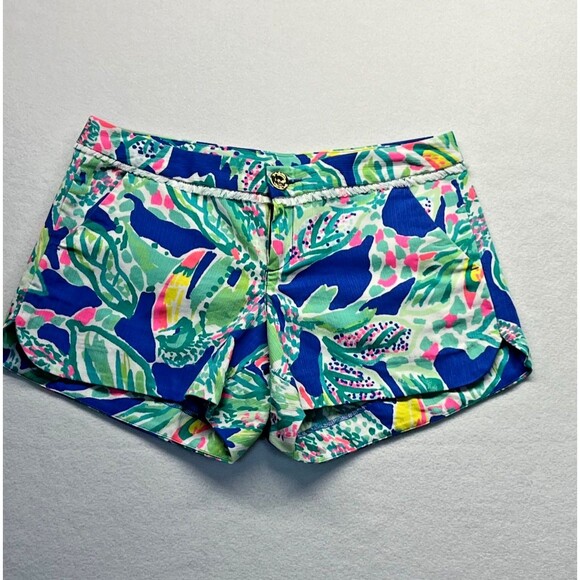 Lilly Pulitzer Size 0 Beckon Blue Wake Up Call Shorts NWT - Picture 2 of 7